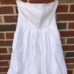 Darling Strapless White Eyelet GAP Dress.